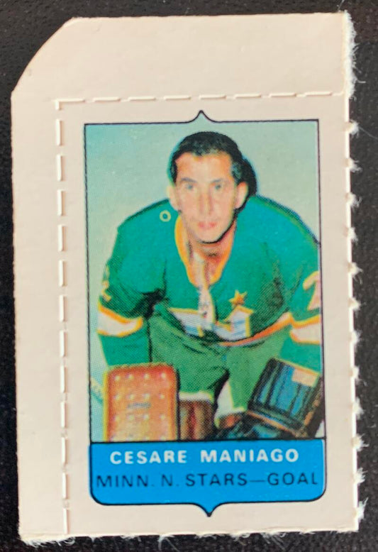 V7556--1969-70 O-Pee-Chee Four-in-One Mini Card Cesare Maniago