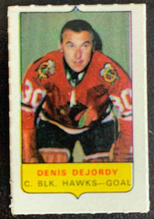 V7560--1969-70 O-Pee-Chee Four-in-One Mini Card Denis DeJordy