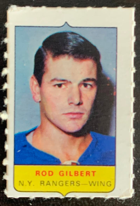 V7582--1969-70 O-Pee-Chee Four-in-One Mini Card Rod Gilbert