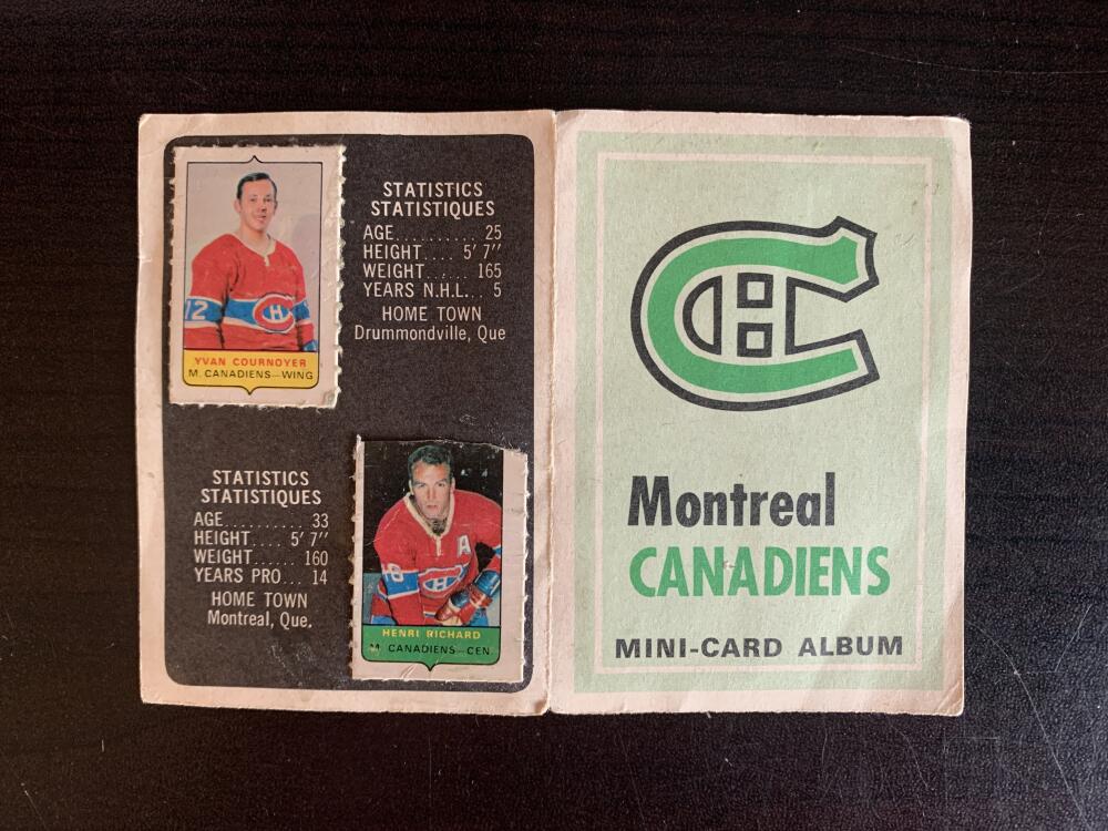 V7590--1969-70 O-Pee-Chee Four-in-One Card Album Montreal Canadiens