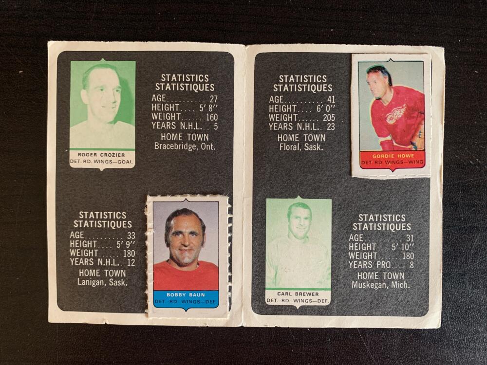 V7602--1969-70 O-Pee-Chee Four-in-One Card Album Detroit Red Wings