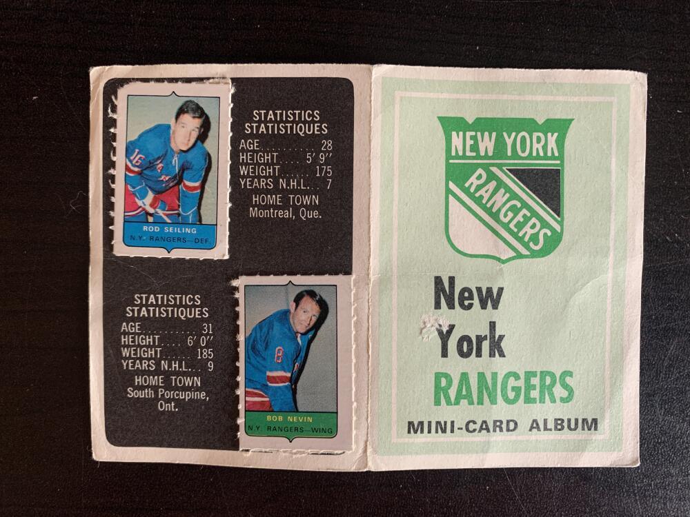 V7608--1969-70 O-Pee-Chee Four-in-One Card Album New York Rangers