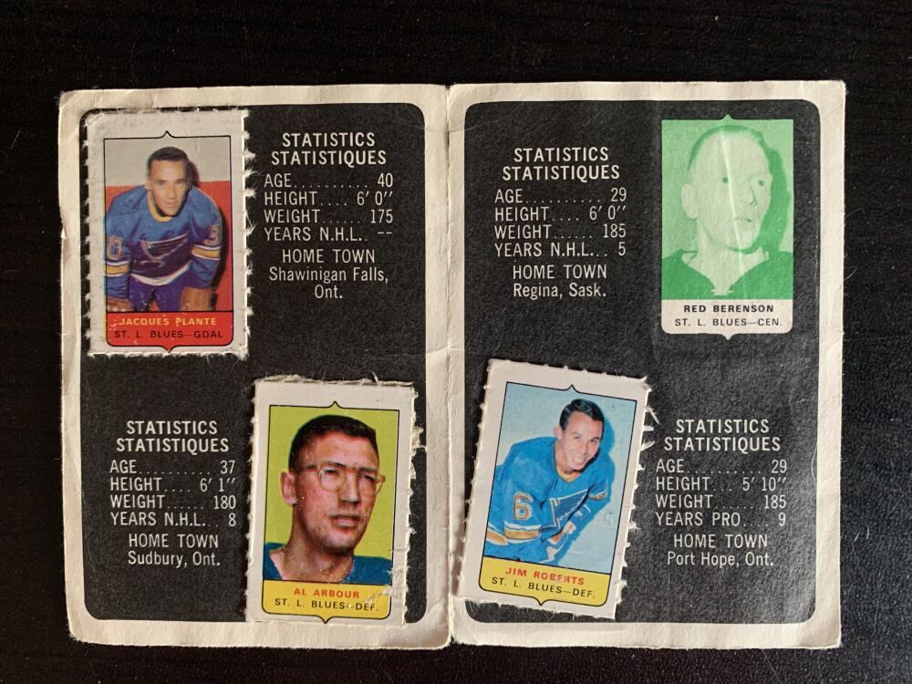 V7620--1969-70 O-Pee-Chee Four-in-One Card Album St. Louis Blues
