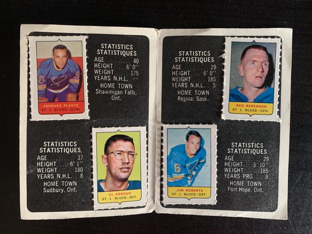 V7621--1969-70 O-Pee-Chee Four-in-One Card Album St. Louis Blues