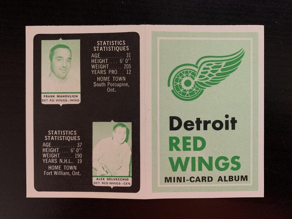 V7625--1969-70 O-Pee-Chee Four-in-One Card Album Detroit Red Wings