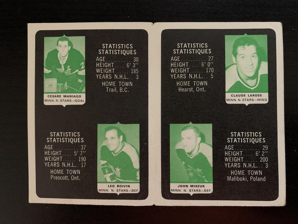 V7631--1969-70 O-Pee-Chee Four-in-One Card Album Minnesota North Stars