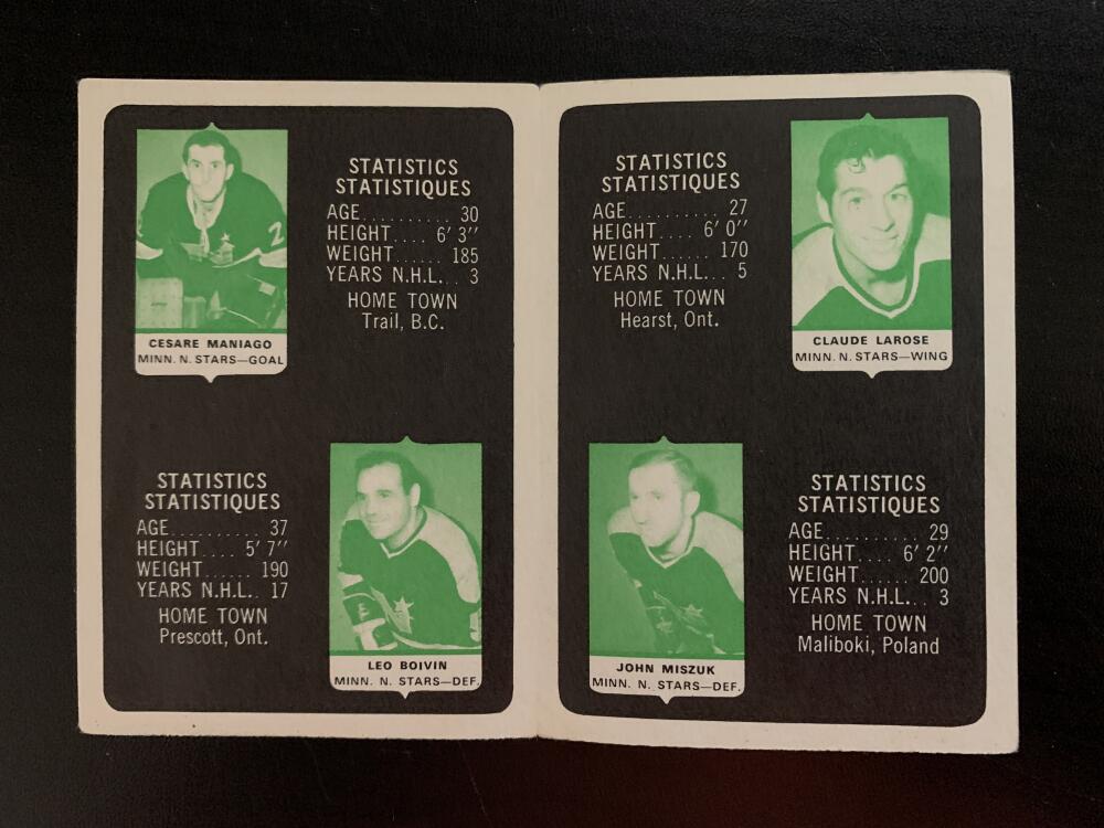 V7632--1969-70 O-Pee-Chee Four-in-One Card Album Minnesota North Stars