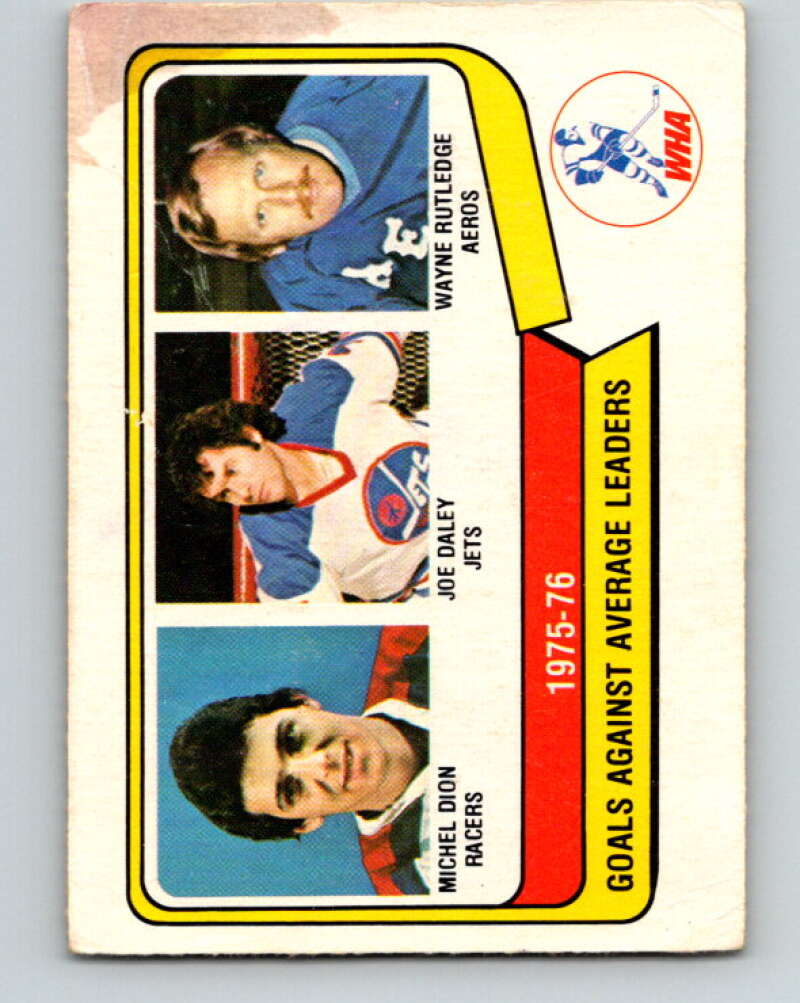1976-77 WHA O-Pee-Chee #6 Dion/Daley/Rutledge V7641