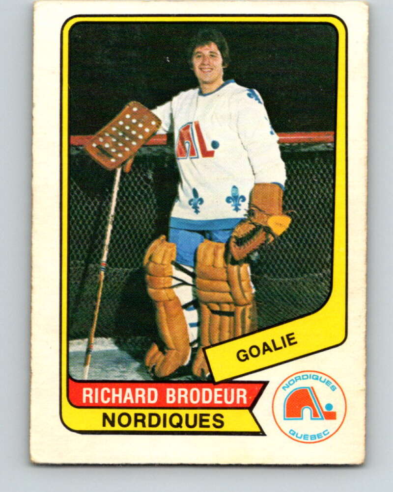 1976-77 WHA O-Pee-Chee #12 Richard Brodeur Quebec Nordiques V7648