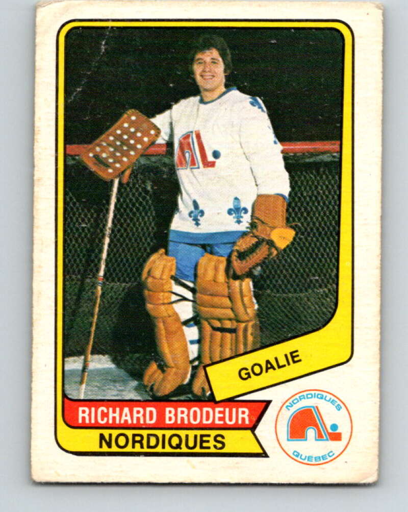 1976-77 WHA O-Pee-Chee #12 Richard Brodeur Quebec Nordiques V7649