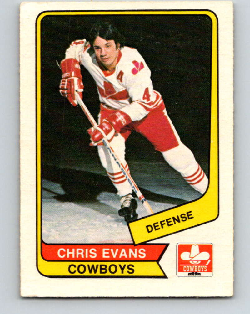 1976-77 WHA O-Pee-Chee #22 Chris Evans Calgary Cowboys V7662