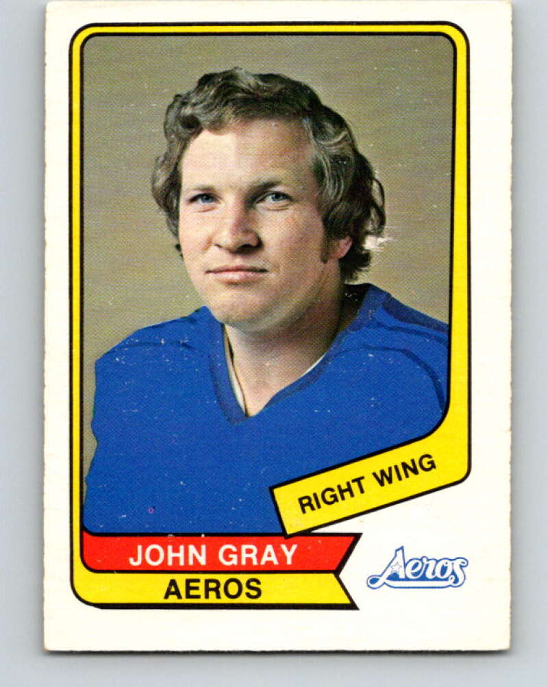 1976-77 WHA O-Pee-Chee #25 John Gray RC Rookie Houston Aeros V7665
