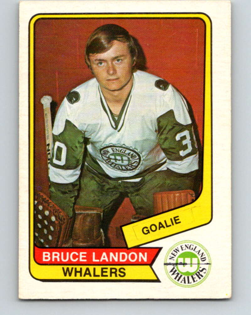 1976-77 WHA O-Pee-Chee #48 Bruce Landon RC Rookie New England Whalers V7692