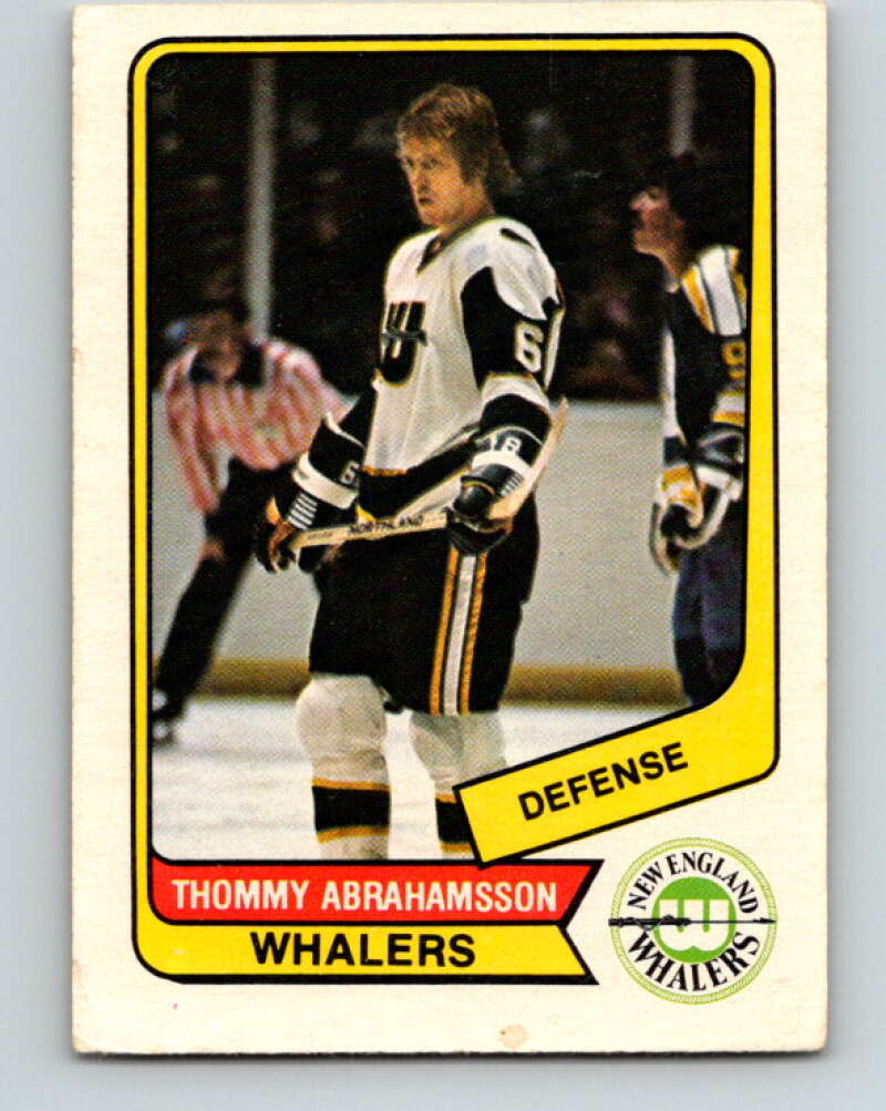 1976-77 WHA O-Pee-Chee #79 Thommy Abrahamsson New England Whalers V7725