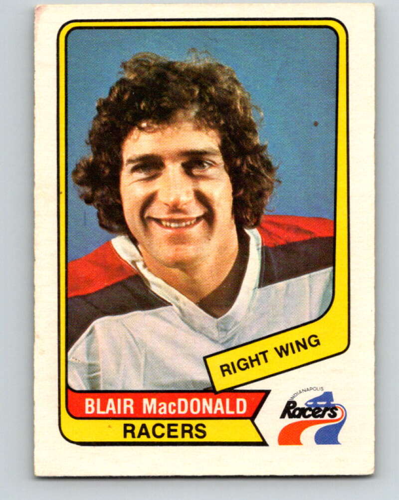 1976-77 WHA O-Pee-Chee #93 Blair MacDonald RC Rookie Indianapolis Racers V7742