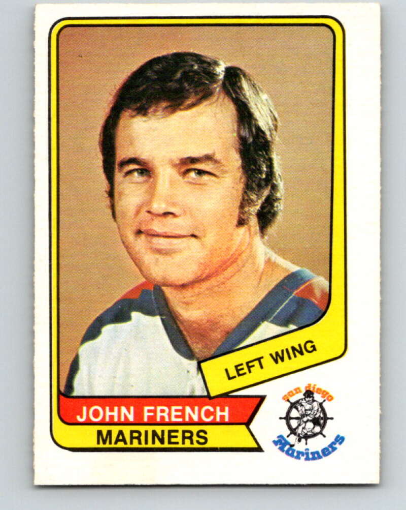 1976-77 WHA O-Pee-Chee #105 John French San Diego Mariners V7759