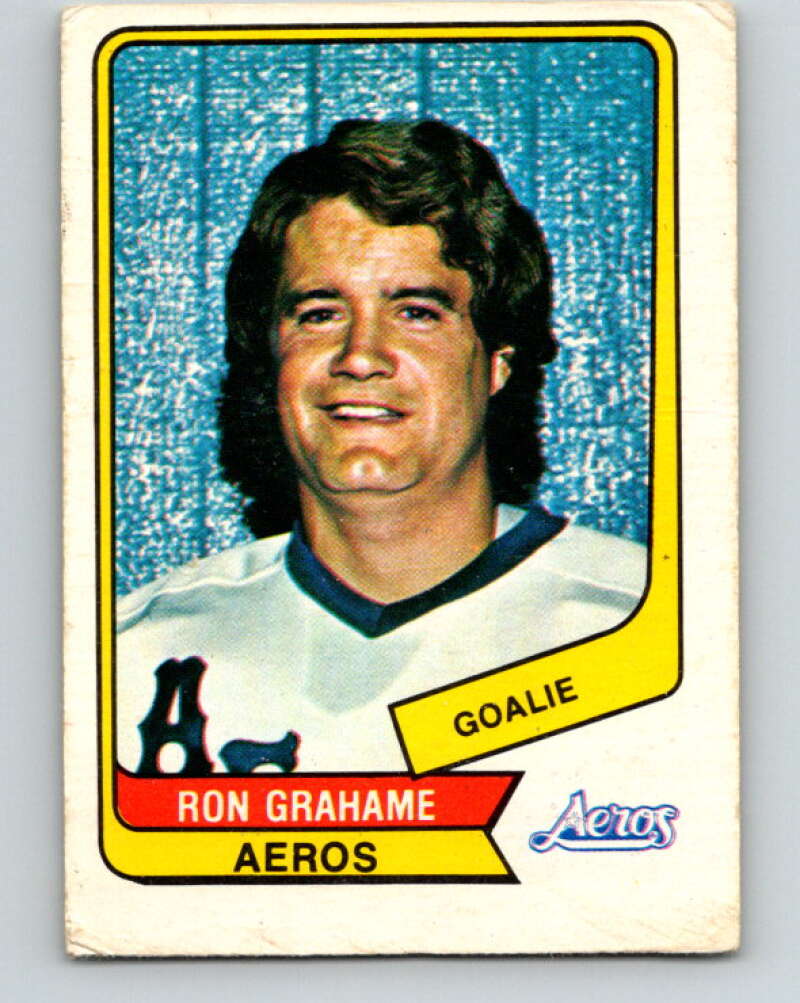 1976-77 WHA O-Pee-Chee #107 Ron Grahame Houston Aeros V7761
