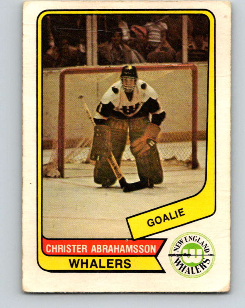1976-77 WHA O-Pee-Chee #110 Christer Abrahamsson New England Whalers V7765