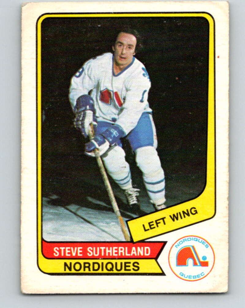 1976-77 WHA O-Pee-Chee #127 Steve Sutherland RC Rookie Quebec Nordiques V7792