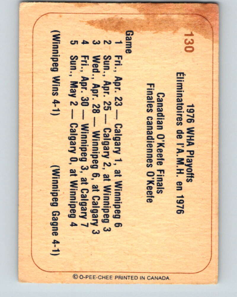 1976-77 WHA O-Pee-Chee #130 Canadian Finals   V7796