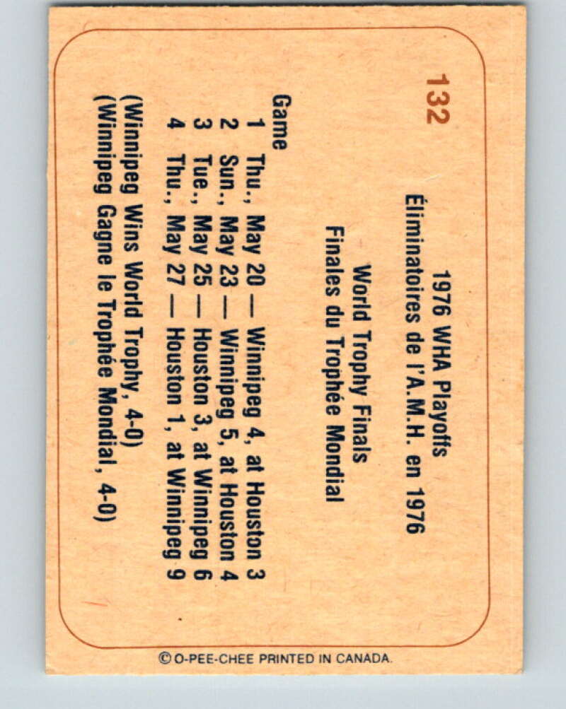 1976-77 WHA O-Pee-Chee #132 World Trophy Final V7802