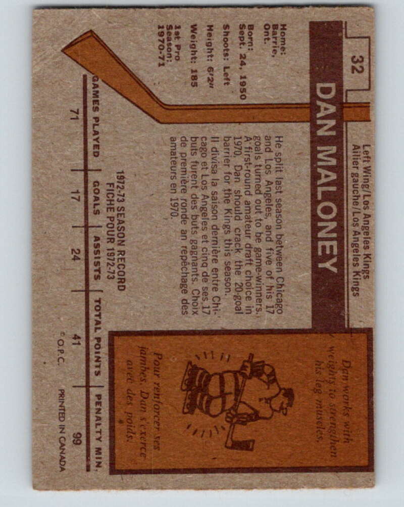 1973-74 O-Pee-Chee #32 Dan Maloney Los Angeles Kings V8053