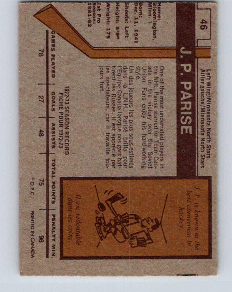 1973-74 O-Pee-Chee #46 J.P. Parise Minnesota North Stars V8108