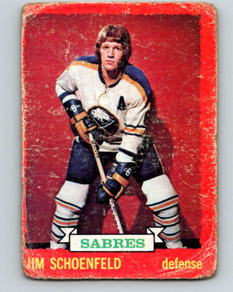 1973-74 O-Pee-Chee #86 Jim Schoenfeld Buffalo Sabres V8285