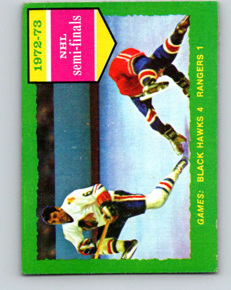 1973-74 O-Pee-Chee #196 Series F Blackhawks/Rangers V8534
