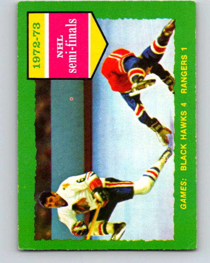 1973-74 O-Pee-Chee #196 Series F Blackhawks/Rangers V8535