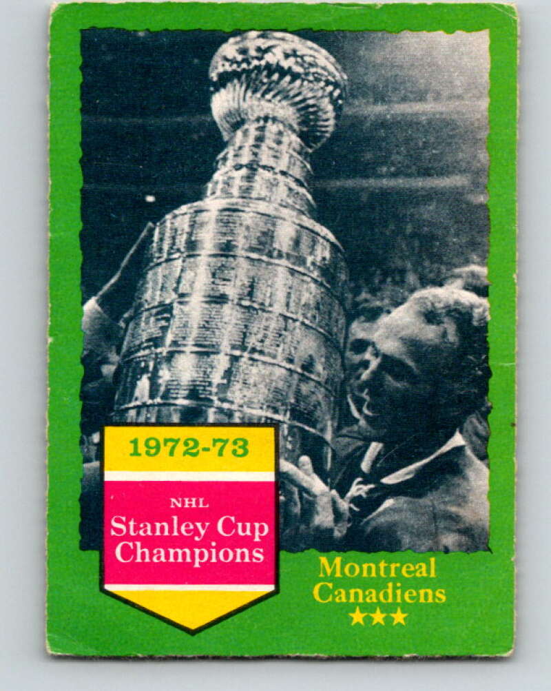 1973-74 O-Pee-Chee #198 Montreal Canadiens Champs V8542