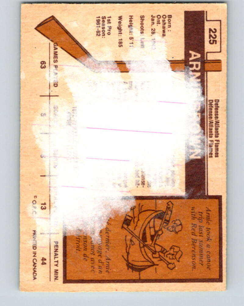 1973-74 O-Pee-Chee #225 Arnie Brown Atlanta Flames V8584