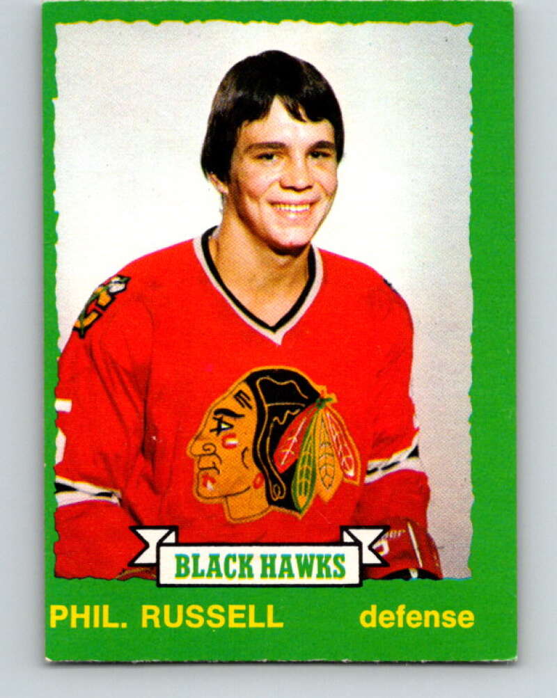 1973-74 O-Pee-Chee #243 Phil Russell RC Rookie Chicago Blackhawks V8622