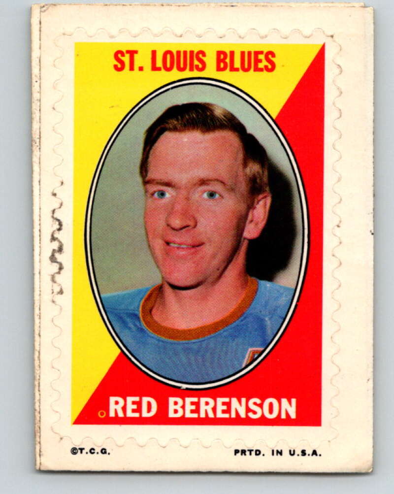 1970-71 Topps Sticker Stamps #2 Red Berenson St. Louis Blues V8649