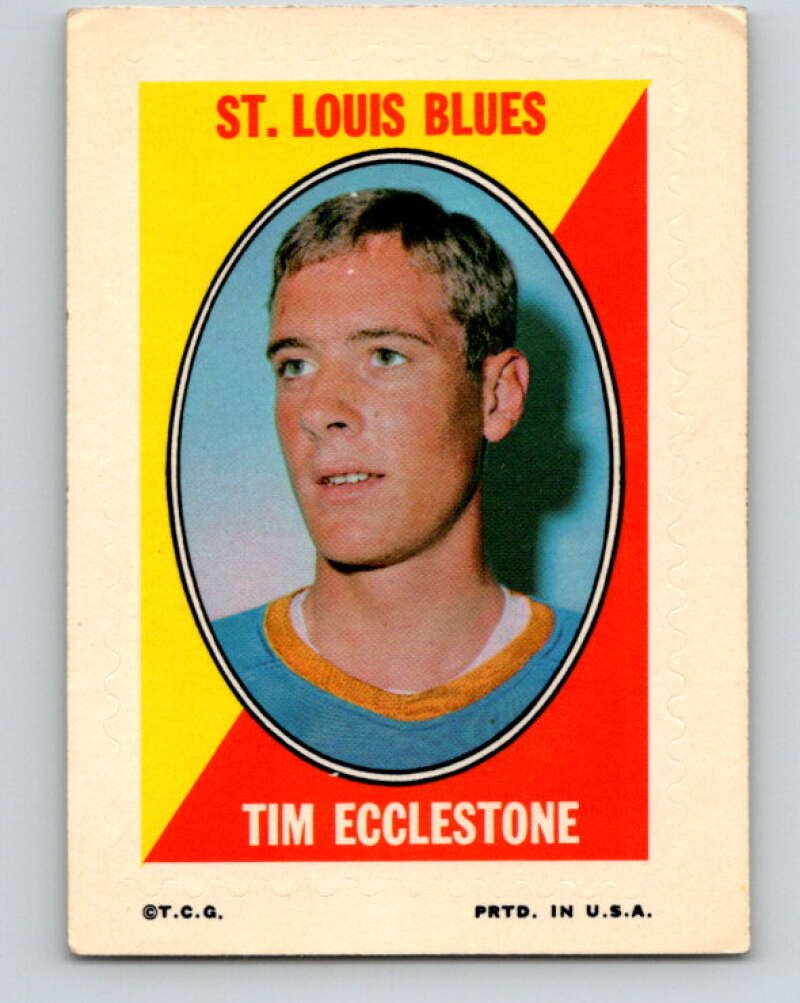 1970-71 Topps Sticker Stamps #4 Tim Ecclestone St. Louis Blues V8651
