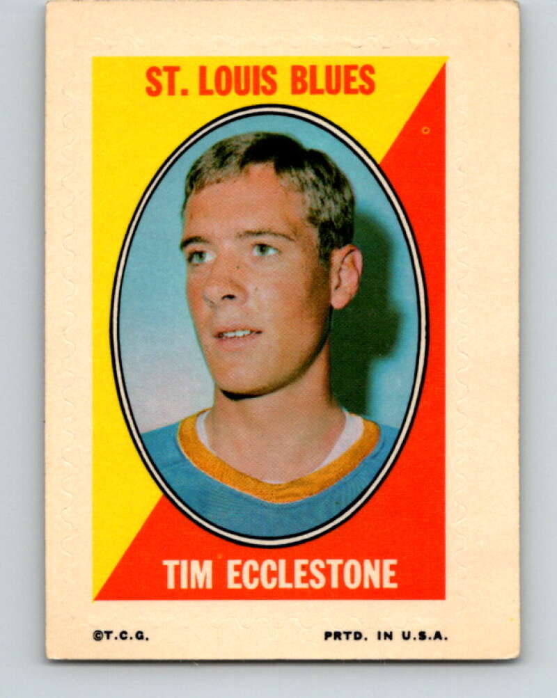 1970-71 Topps Sticker Stamps #4 Tim Ecclestone St. Louis Blues V8652