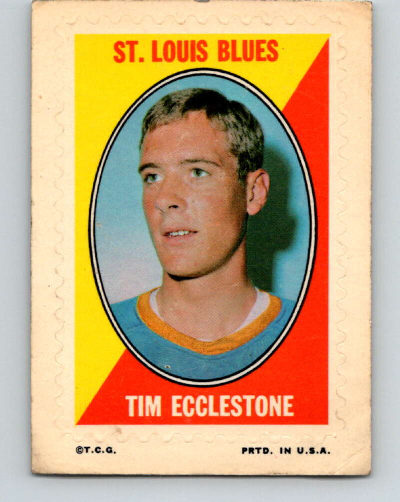 1970-71 Topps Sticker Stamps #4 Tim Ecclestone St. Louis Blues V8653