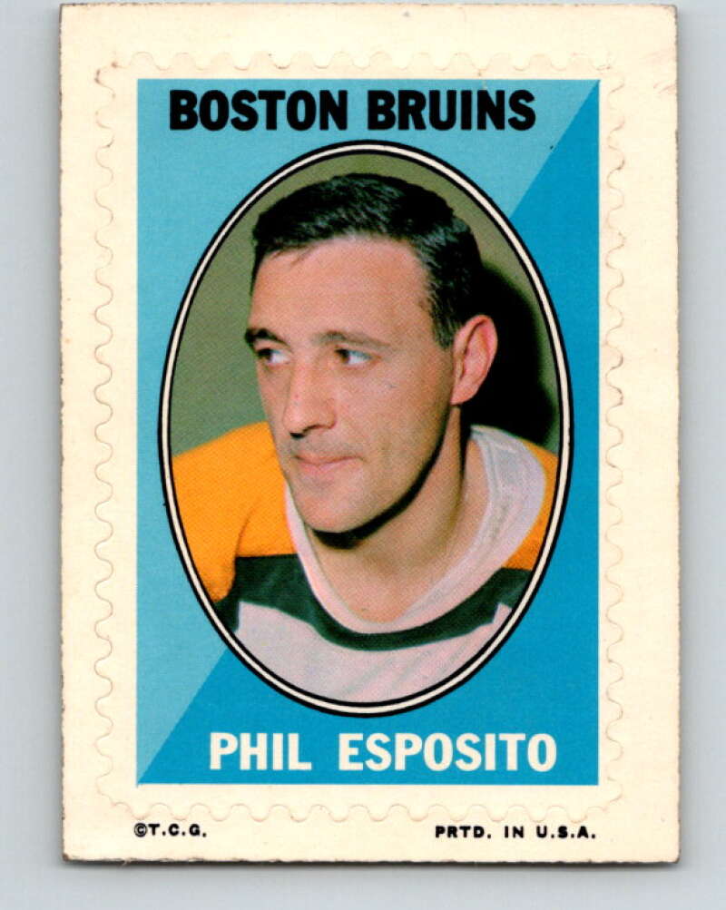 1970-71 Topps Sticker Stamps #6 Phil Esposito Boston Bruins V8656