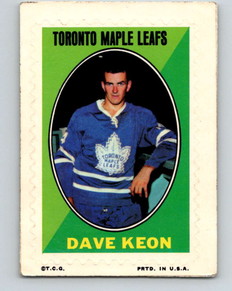 1970-71 Topps Sticker Stamps #17 Dave Keon Toronto Maple Leafs V8673