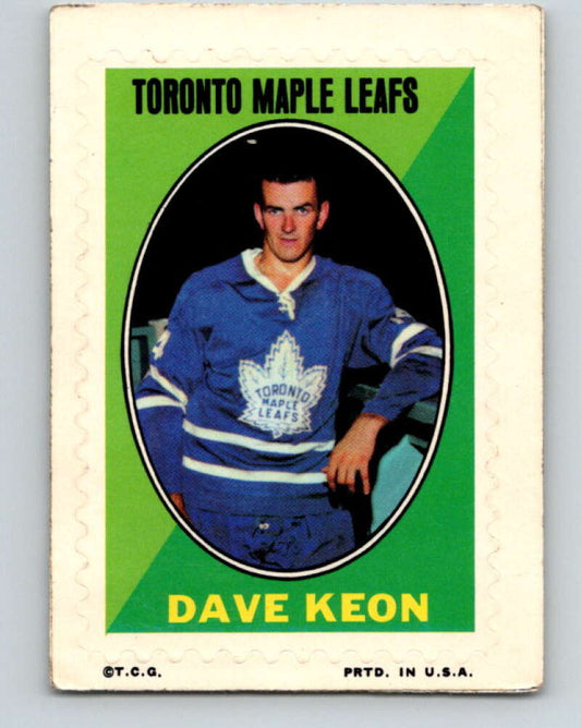 1970-71 Topps Sticker Stamps #17 Dave Keon  Toronto Maple Leafs  V8673