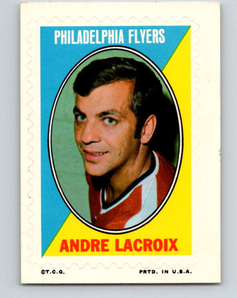 1970-71 Topps Sticker Stamps #18 Andre Lacroix Philadelphia Flyers V8674