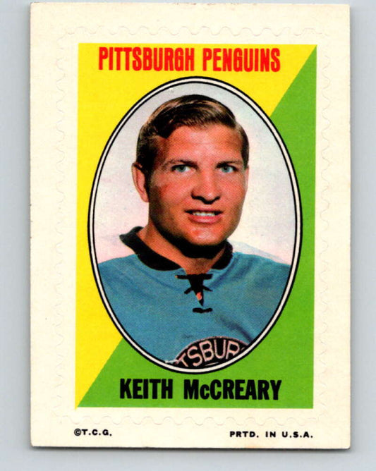 1970-71 Topps Sticker Stamps #22 Keith McCreary  Pittsburgh Penguins  V8677