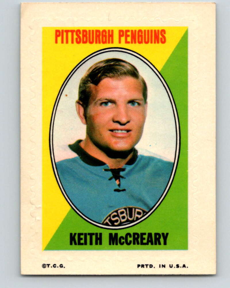 1970-71 Topps Sticker Stamps #22 Keith McCreary Pittsburgh Penguins V8678