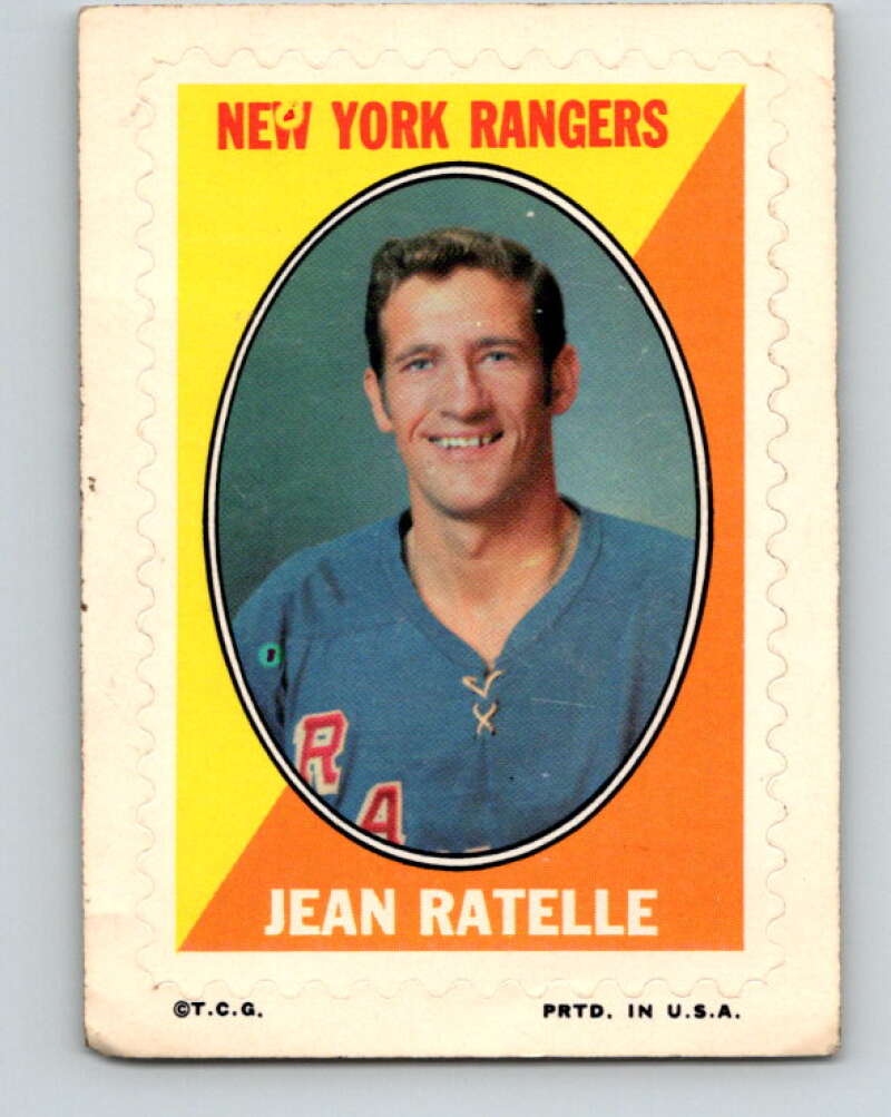 1970-71 Topps Sticker Stamps #26 Jean Ratelle New York Rangers V8681