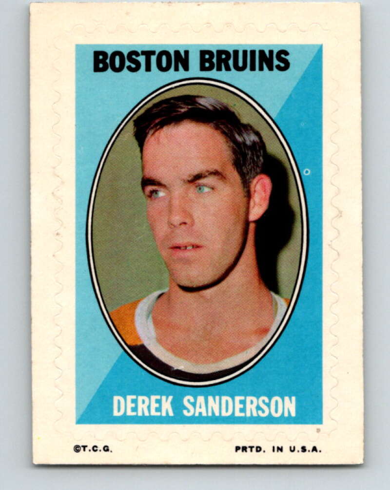 1970-71 Topps Sticker Stamps #27 Derek Sanderson Boston Bruins V8683