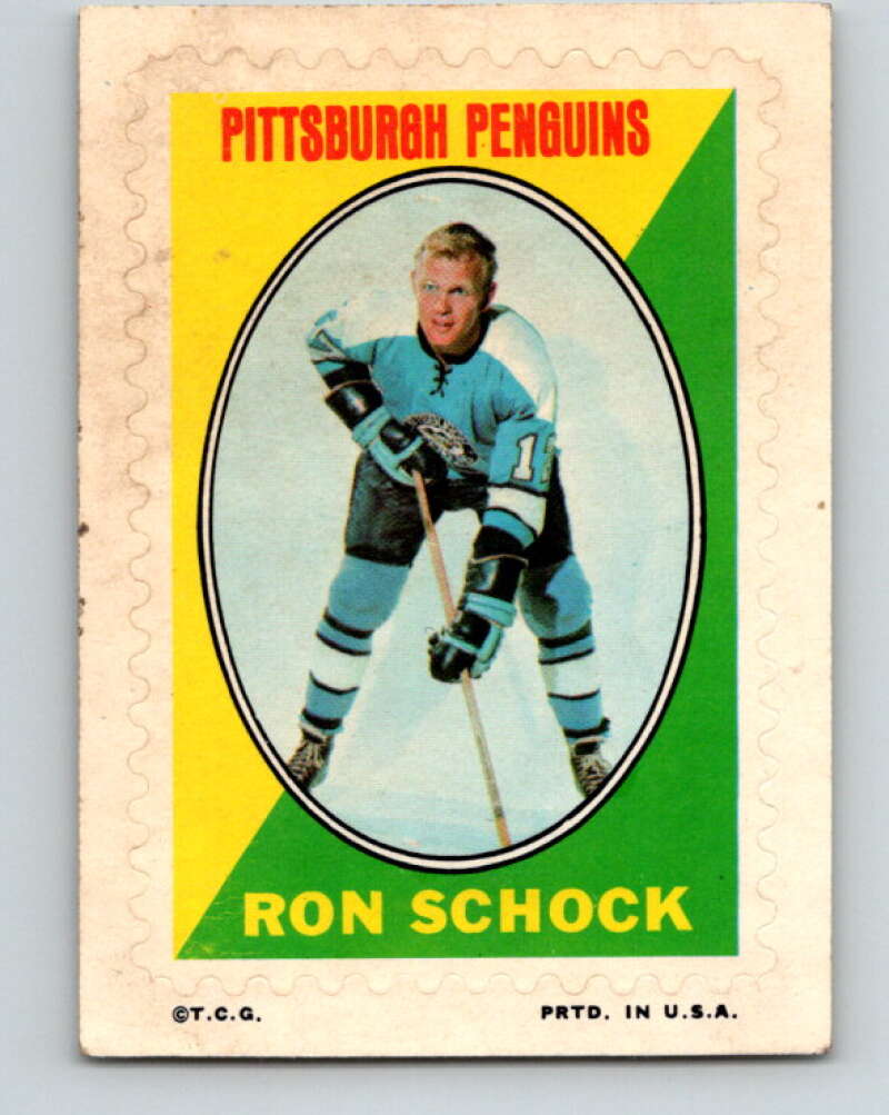 1970-71 Topps Sticker Stamps #29 Ron Schock Pittsburgh Penguins V8686