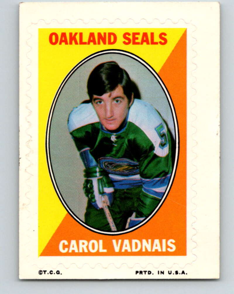 1970-71 Topps Sticker Stamps #31 Carol Vadnais Oakland Seals V8688