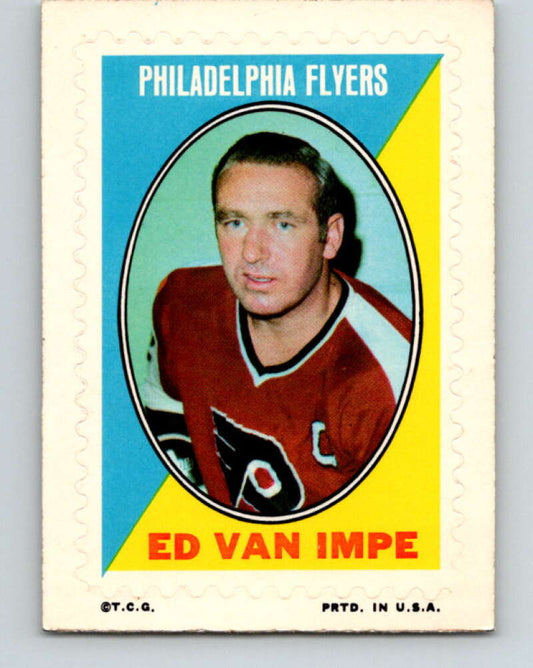 1970-71 Topps Sticker Stamps #32 Ed Van Impe  Philadelphia Flyers  V8689
