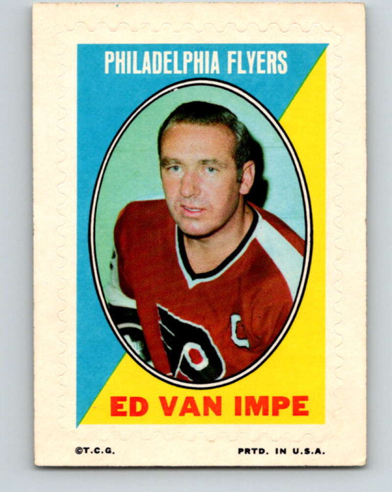 1970-71 Topps Sticker Stamps #32 Ed Van Impe Philadelphia Flyers V8690
