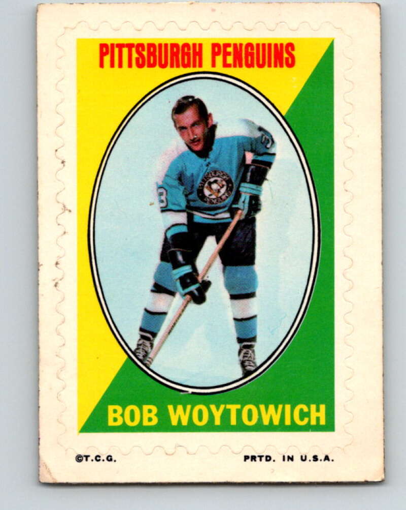 1970-71 Topps Sticker Stamps #33 Bob Woytowich Pittsburgh Penguins V8691